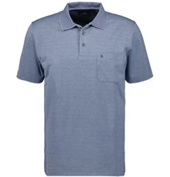 RAGMAN Polo-Shirt, Baumwoll-Jersey, Dunkelblau Meliert