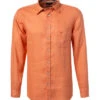 FYNCH-HATTON Hemd, Reines Leinen, Orange -Maenner Mode Haus  414261 norm