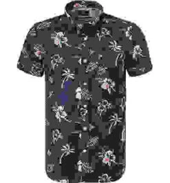 Kurzarmhemd, Baumwolle, Navy Gemustert -Maenner Mode Haus  414378 norm 1