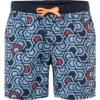 Badeshorts, Mikrofaser, Blau-rot Gemustert -Maenner Mode Haus  414452 norm