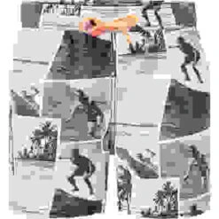 Badeshorts, Mikrofaser, Grau-weiß Gemustert -Maenner Mode Haus  414455 norm 1