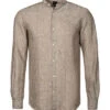 Hemd, Regular Fit, Reines Leinen, Sand Meliert