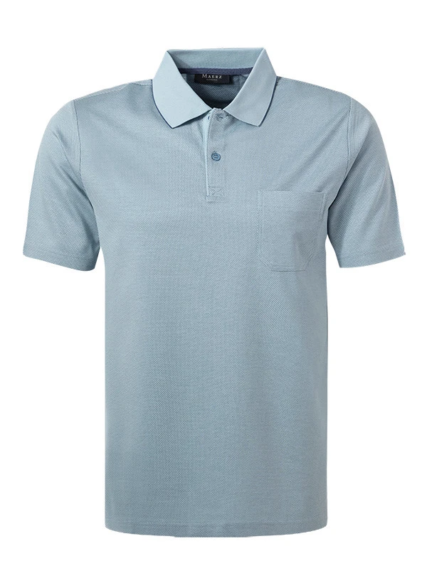 Polo-Shirt, Mercerisierte Baumwolle, Pastellblau Meliert 3 Polo-Shirt, Mercerisierte Baumwolle, Pastellblau Meliert