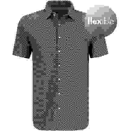 Kurzarmhemd, Jersey, Dunkelrot Gemustert 5 Kurzarmhemd, Jersey, Dunkelrot Gemustert – Bild 3