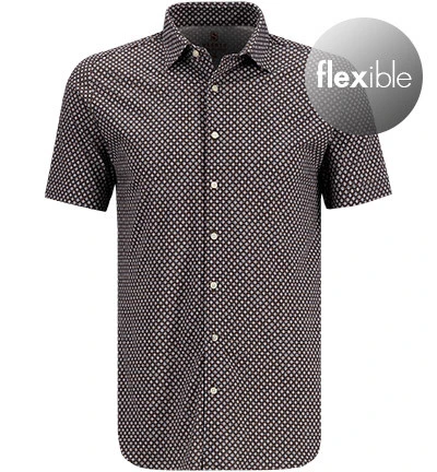 Kurzarmhemd, Jersey, Dunkelrot Gemustert 3 Kurzarmhemd, Jersey, Dunkelrot Gemustert