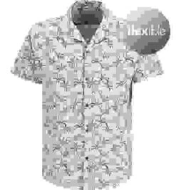 Kurzarmhemd, Jersey, Blaugrün Gemustert -Maenner Mode Haus  414714 norm 1