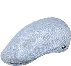 Sportmütze, Leinen, Hellblau Meliert