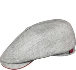 Sportmütze, Leinen, Hellgrau Meliert