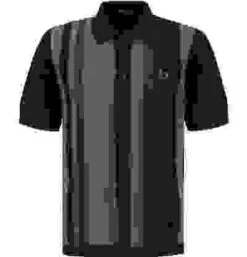 Fred Perry Hemd, Baumwoll-Strick, Schwarz Gestreift -Maenner Mode Haus  414922 norm 1