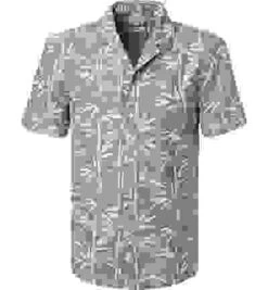 Mustang Kurzarmhemd, Regular Fit, Baumwolle, Blau Gemustert -Maenner Mode Haus  414948 norm 1