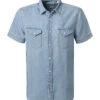 Mustang Kurzarmhemd, Regular Fit, Baumwolle, Jeansblau -Maenner Mode Haus  414977 norm