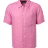 Marc O'Polo Kurzarmhemd, Regular Fit, Reines Leinen, Pink -Maenner Mode Haus  415195 norm