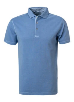 OLYMP Polo-Shirt, Body Fit, Baumwoll-Piqué, Hellblau