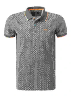 Polo-Shirt, Baumwoll-Piqué, Olivgrün Gemustert -Maenner Mode Haus  415707 norm 1