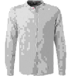 Hemd, Leinen, Olivgrün-weiß Gestreift -Maenner Mode Haus  415712 norm 1