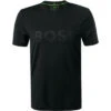 Boss Green T-Shirt, Slim Fit, Mikrofaser Schnelltrocknend, Schwarz