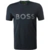 Boss Green T-Shirt, Slim Fit, Mikrofaser Schnelltrocknend, Dunkelblau -Maenner Mode Haus  415984 norm