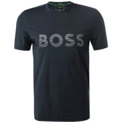 Boss Green T-Shirt, Slim Fit, Mikrofaser Schnelltrocknend, Dunkelblau