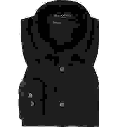 Marc O'Polo Hemd, Regular Fit, Bio Baumwolle, Dunkelgrün-schwarz Gemustert 6 Marc O'Polo Hemd, Regular Fit, Bio Baumwolle, Dunkelgrün-schwarz Gemustert – Bild 4