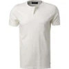 Marc O'Polo T-Shirt, Shaped Fit, Bio Baumwolle, Weiß Meliert -Maenner Mode Haus  416111 norm