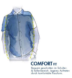 OLYMP Kurzarmhemd, Comfort Fit, Baumwolle, Aqua Gemustert -Maenner Mode Haus  416168 norm2