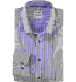 OLYMP Hemd, Body Fit, Baumwoll-Stretch, Rose Kariert -Maenner Mode Haus  416192 norm 1