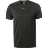 Boss Green T-Shirt, Slim Fit, Mikrofaser, Schwarz -Maenner Mode Haus  416226 norm