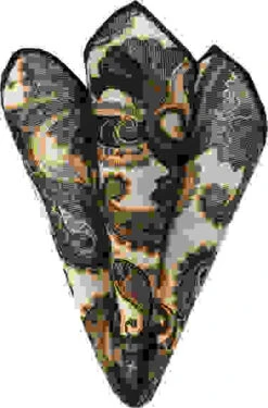 Einstecktuch, Wolle, Creme-dunkelblau Paisley -Maenner Mode Haus  416317 norm 1