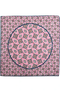 Einstecktuch, Seide, Rosa-navy Gemustert -Maenner Mode Haus  416320 norm3