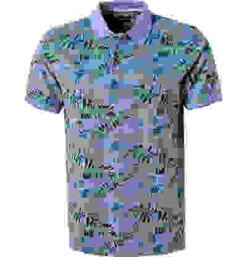 RAGMAN Polo-Shirt, Baumwoll-Piqué, Denim Gemustert -Maenner Mode Haus  416332 norm 1