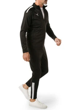 Puma Trainingsanzug, Slim Fit, Mikrofaser, Schwarz