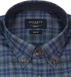 Hackett Hemd, Slim Fit, Baumwolle, Navy Kariert -Maenner Mode Haus  416716 norm2