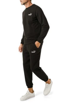 Puma Sweatanzug, Relaxed Fit, Baumwolle, Schwarz