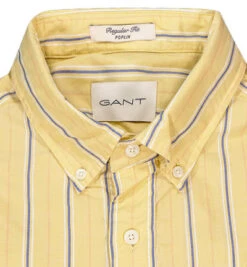 Gant Hemd, Regular Fit, Baumwolle, Gelb Gestreift -Maenner Mode Haus  416788 norm2