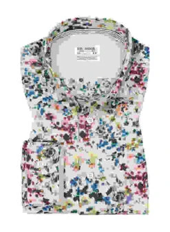 Hemd, Shaped Fit, Baumwolle, Multicolor Gemustert -Maenner Mode Haus  416812 norm 1