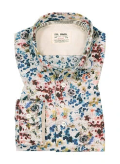 Hemd, Shaped Fit, Baumwolle, Multicolor Gemustert