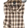 Hemd, Regular Fit, Baumwoll-Stretch, Beige-schwarz Kariert