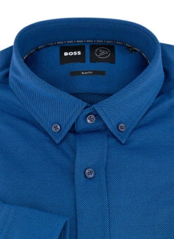 Hemd, Slim Fit, Baumwolle Atmungsaktiv, Blau Meliert -Maenner Mode Haus  417051 norm2