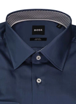 Hemd, Slim Fit, Baumwolle, Dunkelblau -Maenner Mode Haus  417283 norm2