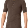 T-Shirt, Bio Baumwolle, Espresso -Maenner Mode Haus  417342 norm