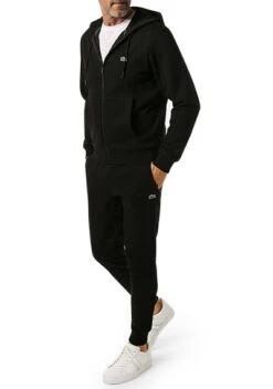Lacoste Trainingsanzug, Classic Fit, Bio Baumwolle, Schwarz