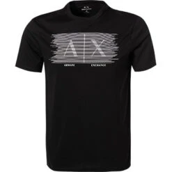 Armani Exchange T-Shirt, Slim Fit, Baumwolle, Schwarz