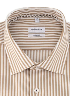Seidensticker Hemd, Comfort Fit, Baumwolle, Sand Gestreift 7 Seidensticker Hemd, Comfort Fit, Baumwolle, Sand Gestreift -Maenner Mode Haus 417696 norm2