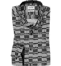 OLYMP Hemd, Body Fit, Baumwoll-Stretch, Schwarz Gemustert -Maenner Mode Haus  417787 norm 1