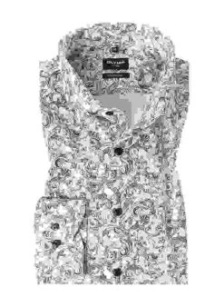 OLYMP Hemd, Modern Fit, Baumwolle, Weiß Gemustert -Maenner Mode Haus  417846 norm 1