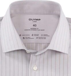 OLYMP Hemd, Modern Fit, Baumwoll-Stretch Climate Control, Taupe Gestreift -Maenner Mode Haus  417851 norm2