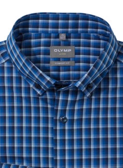 OLYMP Hemd, Comfort Fit, Baumwolle, Royalblau Kariert -Maenner Mode Haus  417954 norm2