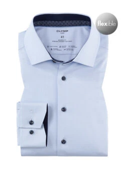 OLYMP Hemd, Modern Fit, Baumwoll-Stretch Climate Control, Extra Langer Arm, Taupe Gemustert
