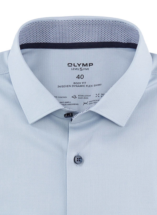 OLYMP Hemd, Body Fit, Baumwoll-Stretch Climate Control, Extra Langer Arm, Hellblau 4 OLYMP Hemd, Body Fit, Baumwoll-Stretch Climate Control, Extra Langer Arm, Hellblau – Bild 2