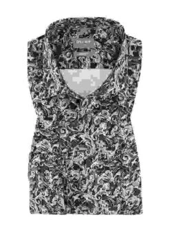 OLYMP Hemd, Comfort Fit, Baumwolle, Schwarz Gemustert -Maenner Mode Haus  417996 norm 1